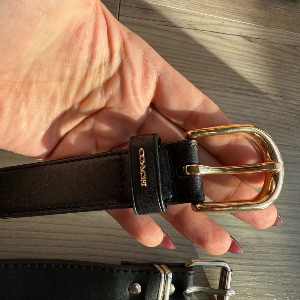 Coach Black Belt with Gold Buckle - Picture 2 of 9